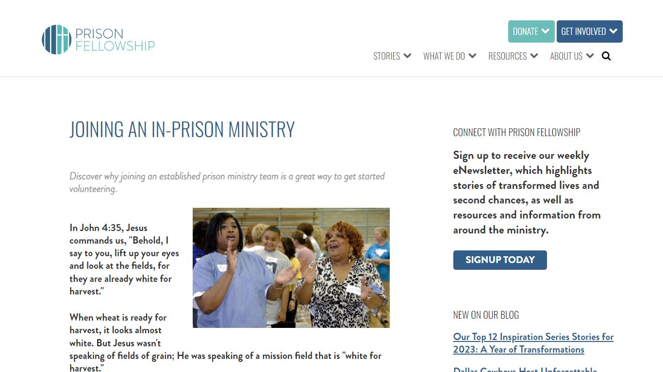 Joining an In-Prison Ministry - Prison Fellowship