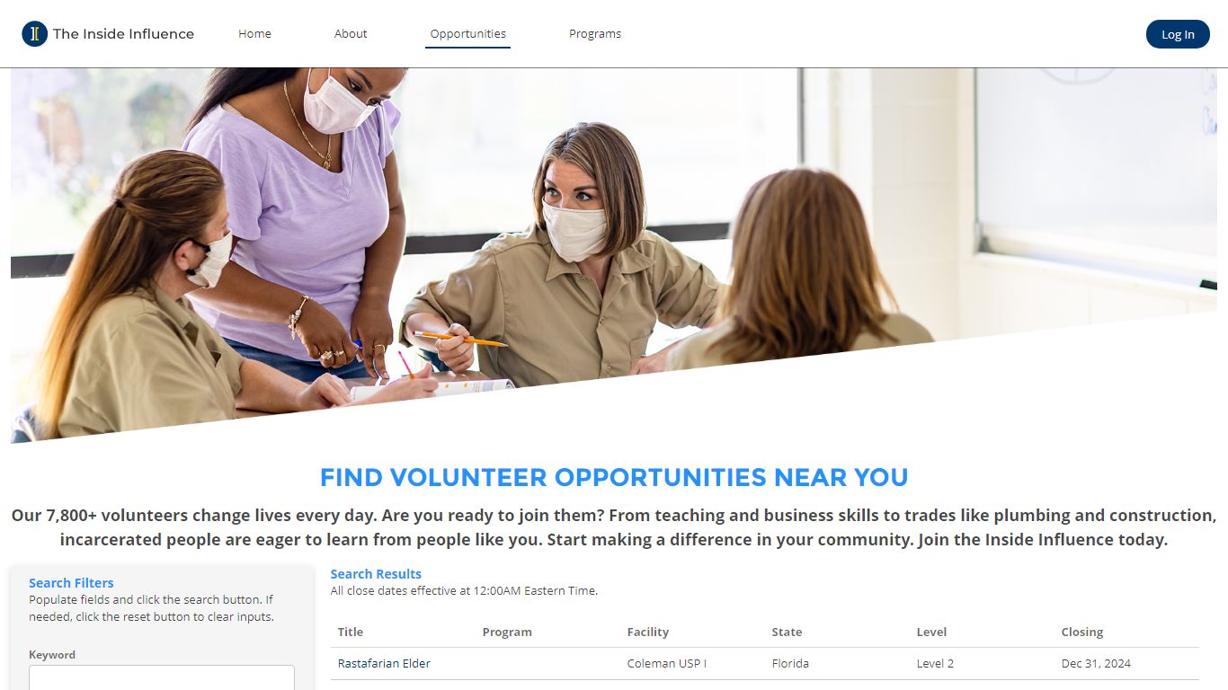 Volunteer Opportunities Near You | Federal Bureau of Prisons